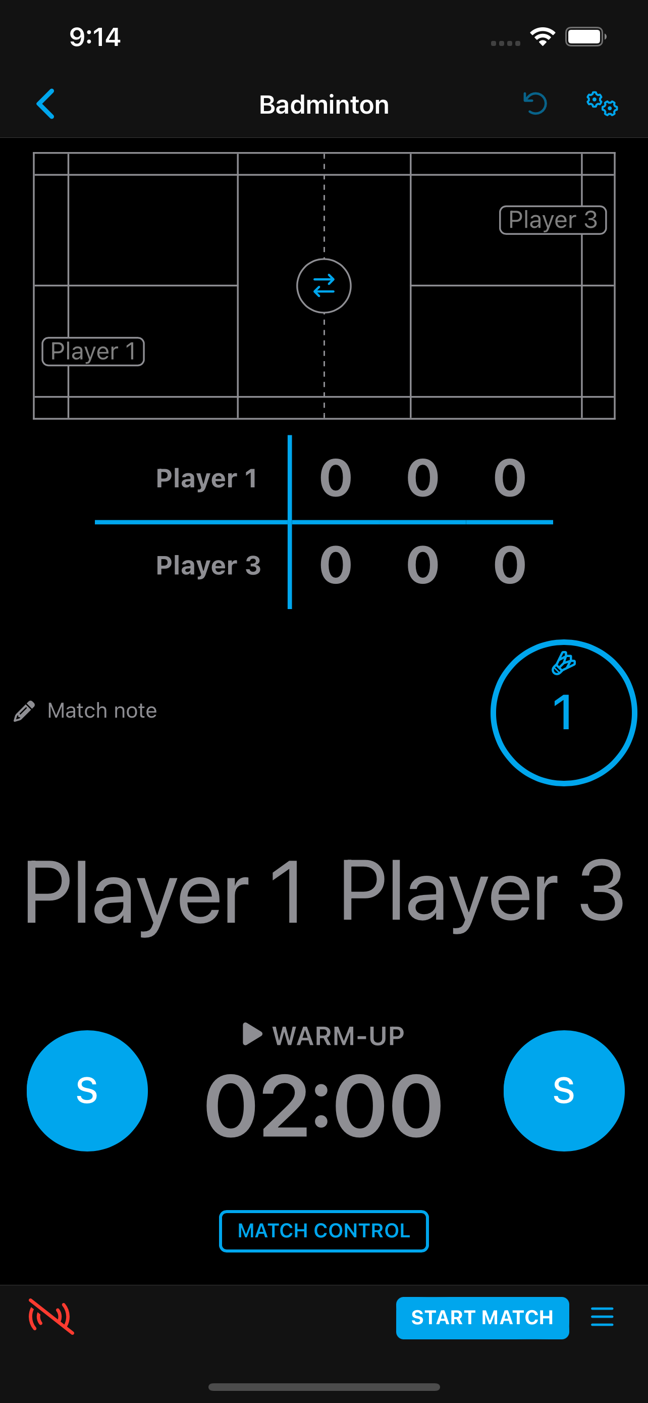 Tableau de score badminton