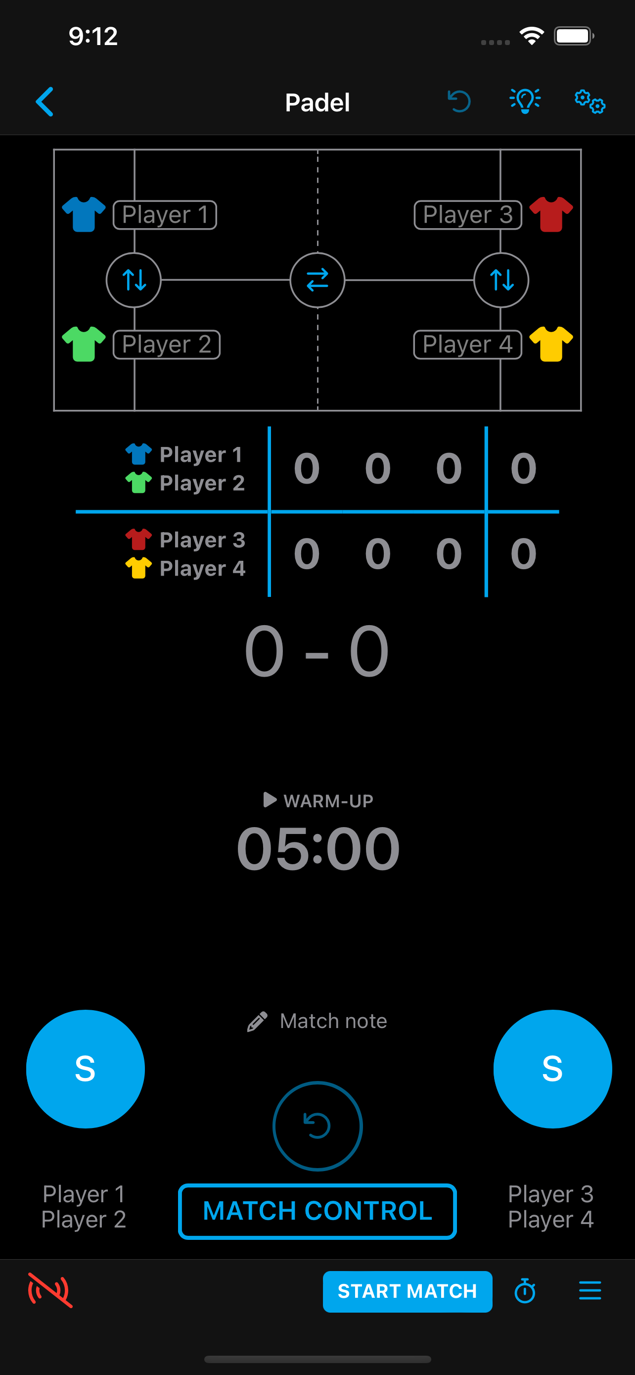 Tableau de score padel
